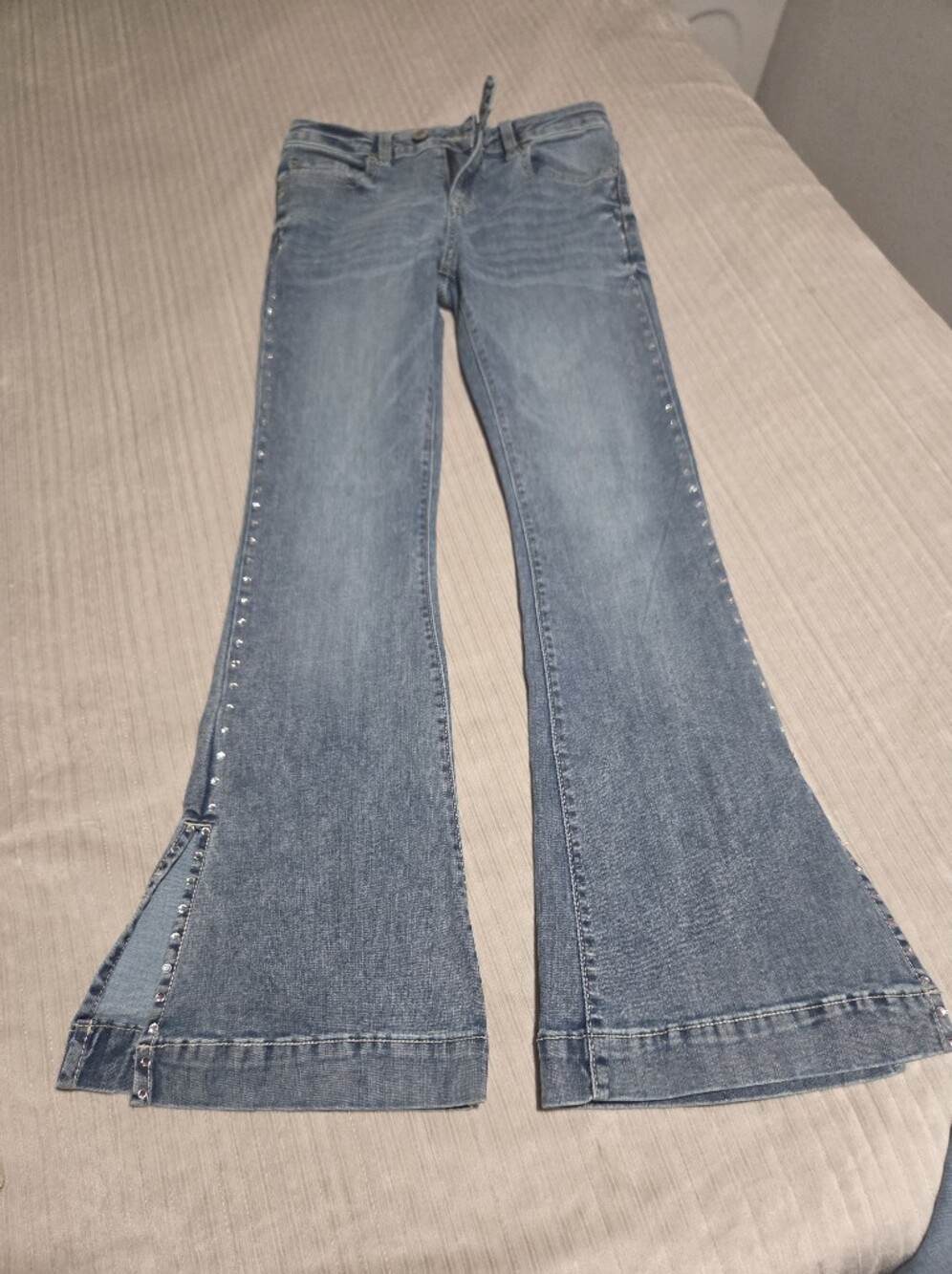 flared jeans with rhinestones 10 girl